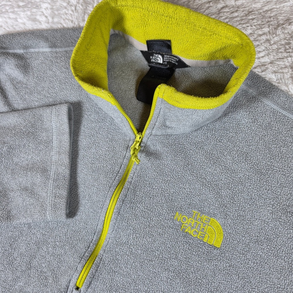The North Face TKA 100 Glacier Mens L/G Grey L/S 1/4 Zip Fleece Pullover